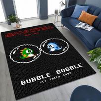 3D Retro Game Bubble Bobble Cartoon Gamer Rug for Bedroom Living Room Sofa Home Doormat Decor, Large Kid Play Non-slip Floor Mat 40x60cm( 15x23in )