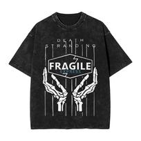 Death Stranding Hand Print T Shirts Washed Cotton Oversized TShirt for Men Women Clothing Summer Cotton Short Sleeve Tees S