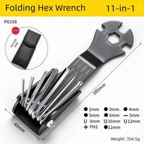11-in-1 Bicycle Repair Tool Folding Multi Function Multi Repair Tool Kit Carbon steel Screwdrivers Multi-Function Tool Set juoda