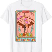 Funny Pole Dancer Dancing The Dance Tarot Card T Shirt S įvairiaspalvis