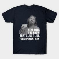 Men Black Print T-shirt Big-Lebowski No-Cut Transfer Paper Print Cotton Tshirt S įvairiaspalvis