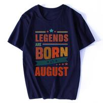 Unisex Cotton Tshirt Legends Are Born In August Tshirt Birthday Gift Clothing Vintage Graphic T Shirt Unisex Tops Fitness Tees S