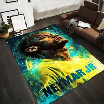 Stylish Neymar Jr. Design Carpet with Vibrant Yellow and Blue Art Suitable for use as an anti-slip for living room bedroom sofas 40x60cm( 15x23in )