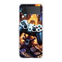 Phone Cover For Samsung Galaxy Z Flip 7 6 5 4 Case Transparent For Samsung Z Flip 3 Hard PC Foldable Bag Game Controller Graphic for Samsung Z Flip