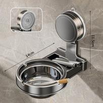 Suction Cup Wall Mounted Ashtray Household Toilet Bathroom Punch-Free Anti-Fly Ash Storage Split Creative Ashtray Rack as the picture