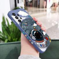 Flag Astronaut Case For Samsung A56 A36 A26 A54 A34 A24 A14 A73 A53 A33 A23 A13 A72 A52 A52S A32 A12 A71 A51 A31 A22 4G 5G Cover Samsung A24 4G šviesiai mėlyna spalva
