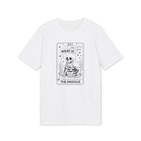 Skeleton Tarot Card T-shirt | The Anxious | Witchy Gothic Tarot | Occult Retro S įvairiaspalvis