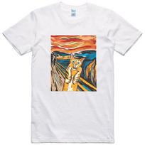Cat Unisex Funny T Shirt The Scream of Nature Parody Regular Fit 100% Cotton Tee S įvairiaspalvis