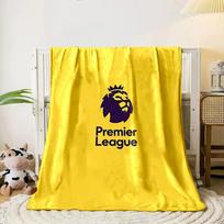 A crowned lion logo with  Premier League  text on a yellow background. for all seasons blanket lunch break throw gift 80cm x 120cm