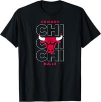 NBA - Chicago Bulls Stacked City Logo T-Shirt S įvairiaspalvis