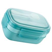 Bento Box Kids Lunch Box for School Plastic Food Container with Tableware 2Pcs