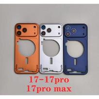 Galinis korpuso dangtelis OEM, skirtas iPhone 17 Pro Max, Galinės baterijos durelės, Galinis stiklas su važiuoklės rėmu, SIM kortelės dėklas, Šoninis, skirtas iPhone 17 Pro Max 17 oranžinė
