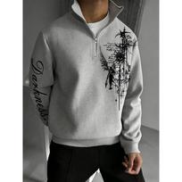 Darkness Gothic Aesthetic Men's Half Zip Hoodie Original Fashion New Product Y2K Fashion Style S pilka
