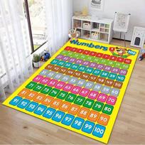 Educational Numbers 1-100 Kids Play Rug, Colorful Math Learning Area Carpet, Non-Slip Washable Floor Mat for Playroom 40cm x 60cm