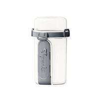 1PC Portable Double Layer Fresh-Keeping Box Food Grade Light Food Plastic Salad Cup Breakfast Fruit with Fork Sealed Salad Box tamsiai pilka spalva