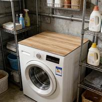 1Pc Light Wood Grain Washing Machine Cover & Absorbent - Non-Slip Quick-Dry Laundry/Kitchen Counter Protector Mat, Home Decor chaki