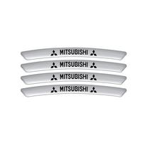 4Pcs Car Wheels Rims Stickers Aluminum Badg Accessories For Mitsubishi 9 Ralliart EX ASX L200 Colt Outlander Pajero Lancer Cross sidabras