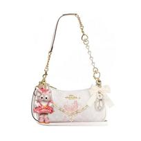 COACH shoulder bag [Customized bag] Teri 25 brand micro-label detachable strap bow silk scarf extension chain printed Yunxi bamboo basic model balta