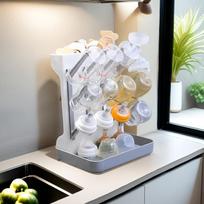 Bottle Drying Rack Pacifier Holder Multi-Layer Hanging Countertop Dryer ith Fast Drying Space-Saving Design for Bottles Sippy Cups