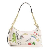 COACH Teri 24 Sketch Print Commuter Calf Leather Shoulder Bag Medium Women's Chalk White balta