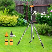 Garden Tripod Sprinkler with 1/2  Quick Connect Multifunctional 360° Rotation and Gyration Height