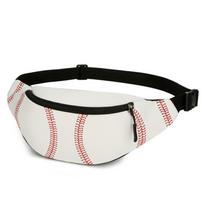 Fitness Baseball Waist Bag Handbag Baseball Fanny Pack Trendy Sport Chest Bag  Unisex balta