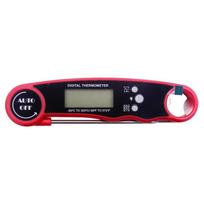 Waterproof  Folding Food Thermometer With Backlight For Outdoor Grilling & Baking Magnetic Attachments Can Free-Hands raudona