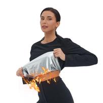 Sauna Suit for Women Body Shaper Heat Trapping Long Sleeve Weight Loss Workout Shirt Slimming Body Shaper Training L juoda