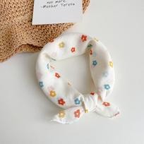 Cotton Linen Baby Triangle Scarf Cute Cartoon Bib Soft Neck Warmer For Kids