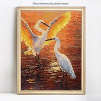 Deimantinė tapyba balta gervė Kalnų krištolinio akmens mozaika deimantinė siuvinėjimas kryželiu 20X30CM
