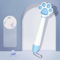 Pet Plastic Laser Cat Flirting Stick Cat Toy 2-in-1 Self-Happling Feather Fishing Rod Outing Cat Toy 18.5*5cm