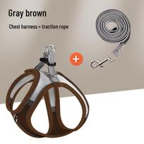 Outdoor Anti-Escape Vest-Style Harness for Cats and Dogs S (9-13 lbs) gray