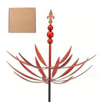 Outdoor Iron Art Rotating Wind Spinner Gyro Windmill raudona