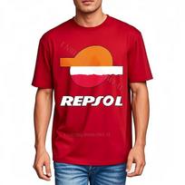 Juokingas marškinėlis Streetwear Minkštas medvilninis marškinėlis Repsol logotipas ant juodo marškinėlio Suaugusiems trumpomis rankovėmis Anime Minimalistinis marškinėlis trumpas S