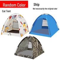 Foldable Outdoor Cat & Dog Mesh Tent - All-Season Pet Bed gray