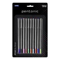 Pentonic Multicolor Ball Pen Pack of 1 X 10pcs 0.7mm And 1.0mm Tips Smooth Writing Pens For Office School And Daily Use gray