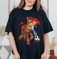 Disney Žaislų istorija Jessie ir Bulius Retro Unisex Suaugusiųjų Vaikų Marškinėliai L