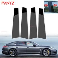 4 vnt. Juodos Automobilio Durų Langų Stulpelių Apdailos Lipdukai Porsche Panamera Priedams 2009 2010 2011 2012 2013-2016