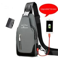 Men's Messenger Bag Shoulder Oxford Cloth Chest Bags Crossbody Casual Messenger Bags Man USB Charging Multifuncti Handbag