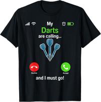 Darts Dartboard Calling Funny Dart Player Team Darts Player T-Shirt Mens Clothing Tops Graphic T Shirts Camisas Streetwear S įvairiaspalvis