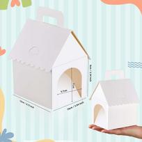 12PCS Adoption Puppy Theme Gift Box Cute Empty House Shaped Gift Box DIY Painting Available Candy Box With Door And Handle Others