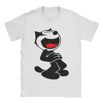 F-Felix The Cat Laughing  Merch Unisex T Shirt Cotton Tee Graphic  Tops T-shirt S įvairiaspalvis