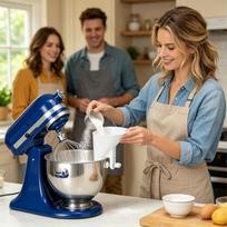 Adjustable Flour Funnel for Stand Mixer Bowls Wide-Mouth Pouring Clamp type wide mouth for Kitchen General Aid Baking Gifts CN