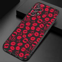 Case for Samsung Galaxy A52 A53 A23 A13 A73 A22 A54 A12 A14 A24 A34 A11 A21s A33 A72 A42 Sexy Girl Red Black Lips Kiss Cover for Galaxy A72 4G 5G