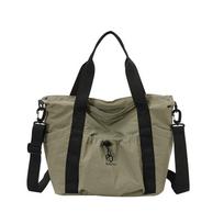High-end women's crossbody gym bag, sports item storage tote bag, nyl fabric handbag for business trips and travel, trendy žalia