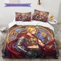JoJo's Bizarre Adventure Patterned Pillowcase & Duvet Cover Set 3-Piece Anime Bedding Decor Great Gift for Fans YUN6516 135x200cm