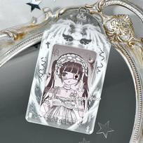 Pixel Demon Angel PVC Glitter Card Holder 3-3.5 Inch Photo Protector Aesthetic K-Pop IDOL Photo Collectible Display Cover Case