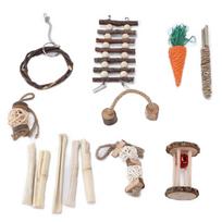 Little Pets Chew Toy Set Safe Non Toxic Relieve Stress Pet Molar Toys for Hamsters Guinea Pigs