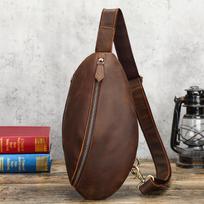 Men's Large Capacity Single shoulder Crossbody Bag, Fashionable Genuine Leather, High-end Style Crossbody Bag kava