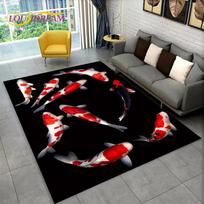 3D Pastoral Tai Chi Fish carp Area Rug,Carpet Rug for Living Room Bedroom Sofa Doormat Decor,Kid Play Kitchen Non-slip Floor Mat 40cm x 60cm